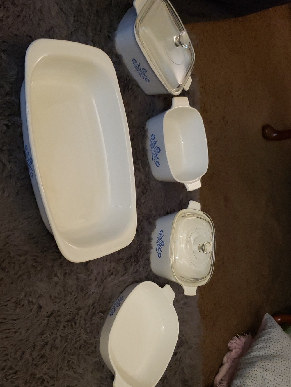 Vintage Corningware Blue Cornflower Set